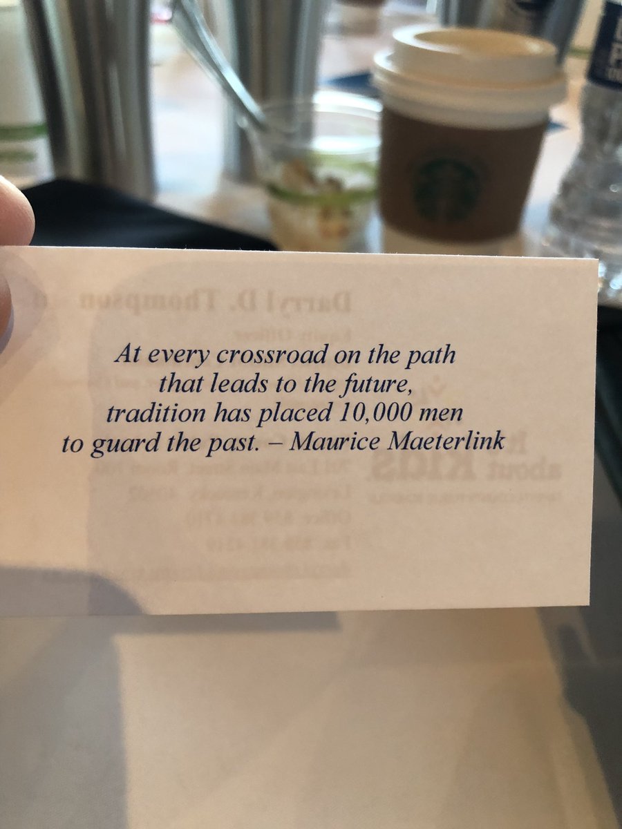 CoraJScott's tweet photo. My favorite takeaway from this trip comes on the back of the Lexington School Board members’ business cards. #SGFtoLEX #CLV2019 https://t.co/QR6M1IwTCo