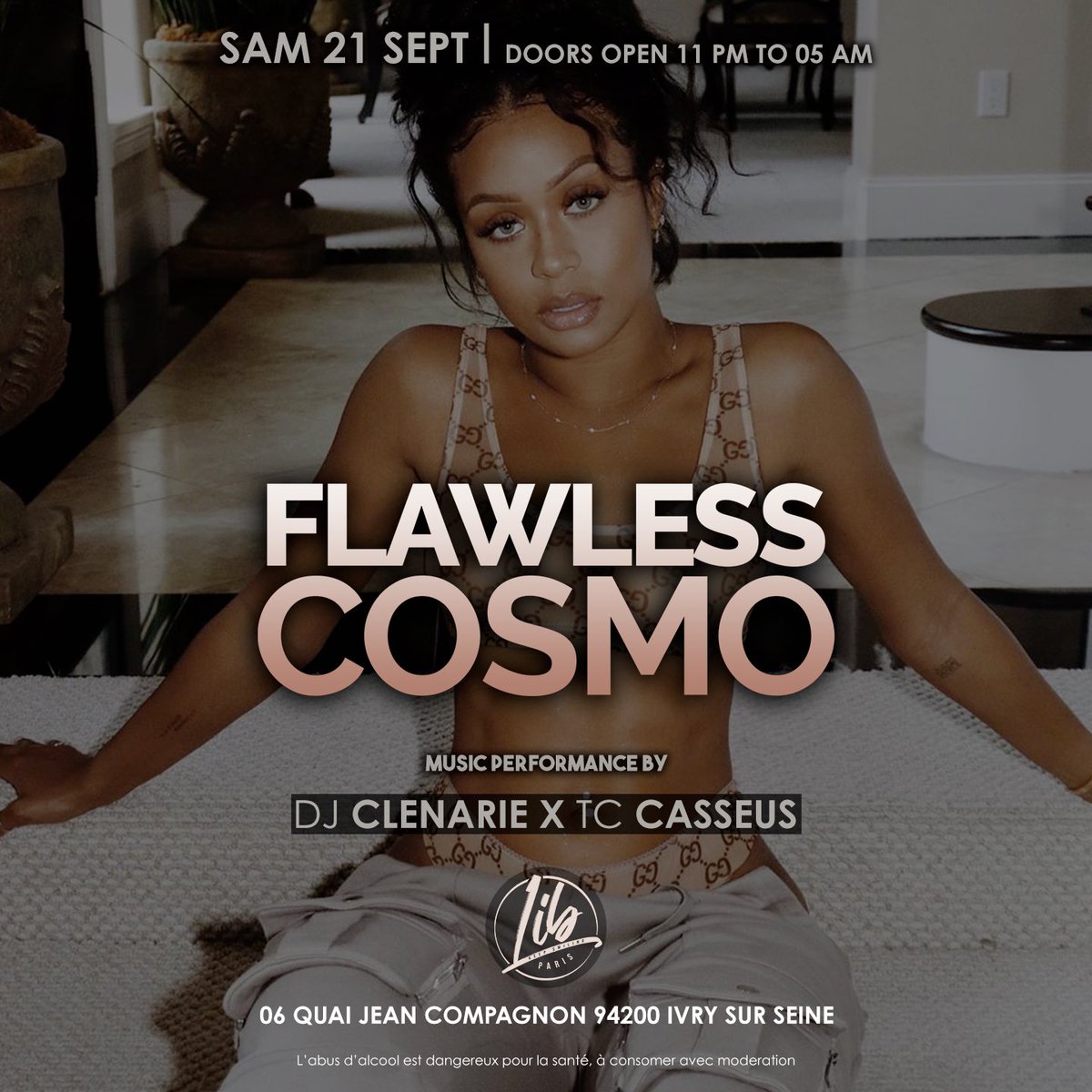 BreakPARIS_'s tweet photo. 🚨PARTY IS NOT OVER🚨
🔥FLAWLESS COSMO🔥
Samedi 21 septembre
.
On prolonge la fête ! L’ ambiance de dingue de la Flawless Cosmo vous attend !
Music by
🎧 DJ CLENARIE
🎤 TC CASSEUS
#LIBParis #Paris #QuaiDeSeine #OutdoorParty #Party #Chicha #FlawlessCosmo #NightLife #hiphop #club https://t.co/W398gfbsti