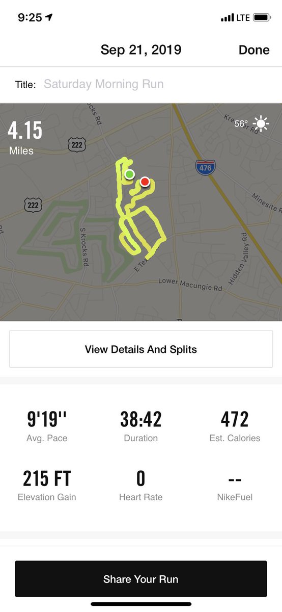 NatalieLVRG's tweet photo. Haven’t tweeted a run in a while....why? BECAUSE I HAVEN’T RUN IN A WHILE 😂 I’m back!!!!!!!!! Until it gets too cold 🤷🏻‍♀️#run https://t.co/zWtU73WLAm