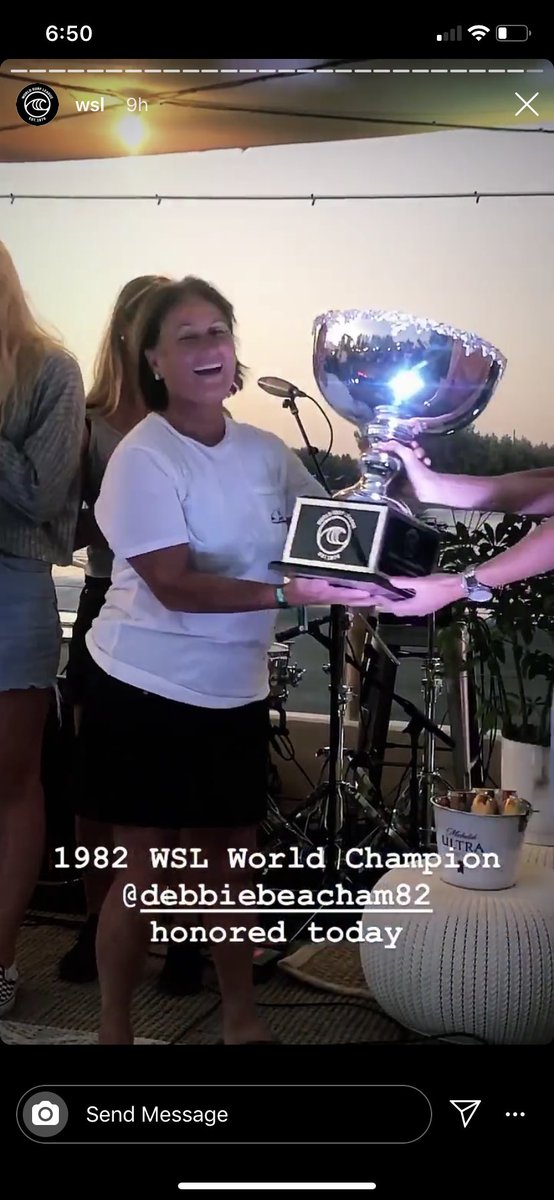 An honor to award 1982 <a href="/wsl/">World Surf League</a> Champion Debbie Beacham with her long-overdue World Title Trophy last night at the #FreshwaterPro pres. by <a href="/outerknown_live/">Outerknown</a> - Debbie is one of our 10 <a href="/wsl/">World Surf League</a> Founders and it’s a privilege to have her at this event.