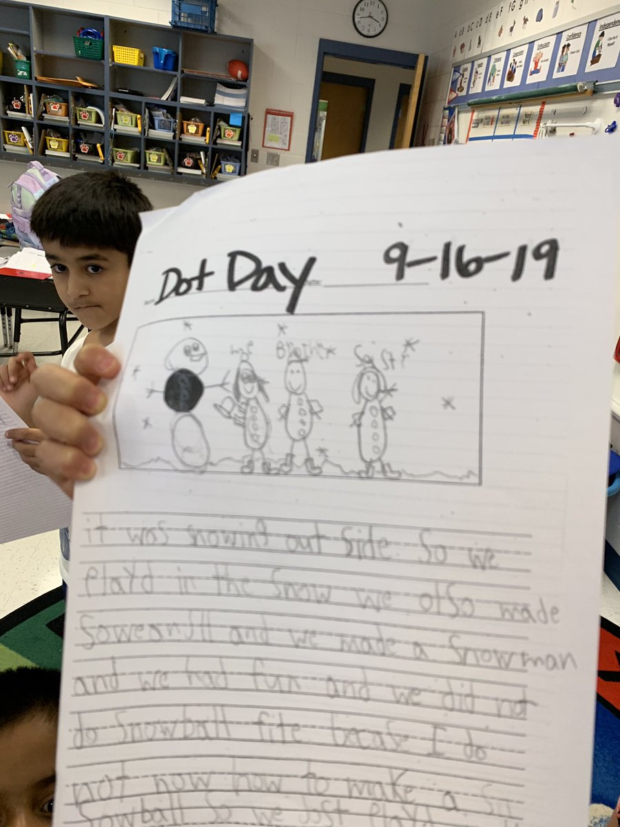 MrsNortonBMES's tweet photo. Take a peek at our week in 2nd grade!  We started by celebrating International Dot Day with creative writing about our dot pictures during writer’s workshop! #pawsitivelypawsome https://t.co/3eixUm9p8l