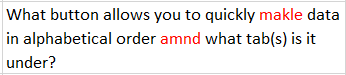 DocsProfessor's tweet image. Super helpful for grading assignments which are submitted via Data entry in @msexcel. #VBA #Excel 
Macro Description:  Passes each word in each cell in a selected cell range through spell checker, and highlights only the misspelled words red. 
stackoverflow.com/a/35847189