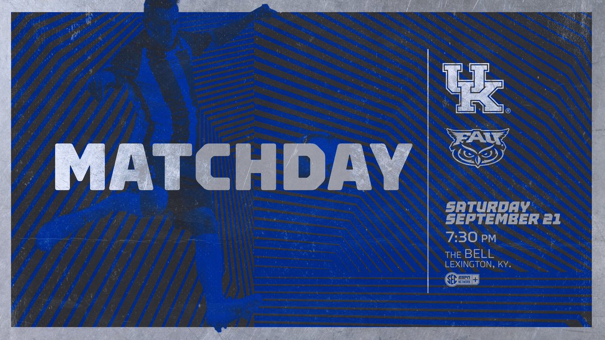 UKMensSoccer's tweet photo. ⚽️MATCH DAY⚽️

🆚 @FAUMensSoccer 
📍 Lexington, Ky.
🔔 Wendell &amp; Vickie Bell Soccer Complex
🕐 7:30 p.m. ET
📺 SEC Network+
💻 https://t.co/jKXqBKlkw8
📊 https://t.co/BTUk5t5XRy
📄 https://t.co/PvKAUEfGj8
🎟 https://t.co/7ikCERoFrk https://t.co/UiwhuDagRg