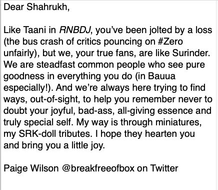 breakfreeofbox's tweet image. .@iamsrk Just want to say . . . (A note to SRK)
@gaurikhan 
@AnushkaSharma 
@SRKCHENNAIFC 
#RNBDJ
#ZERO