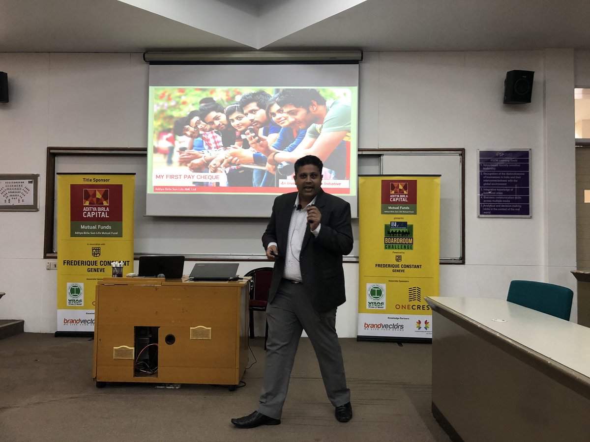 SRKoti's tweet photo. #MyFirstPayCheque is an unique module from @abcabslmf to empower final grads to start investing their first income to create the nest egg.#Retirement. My colleague @neel_chowbal made an engaging  presentation at @SPJIMR @businessline #BLoc, part of reaching out to 8 cities. https://t.co/UBY94Js97F