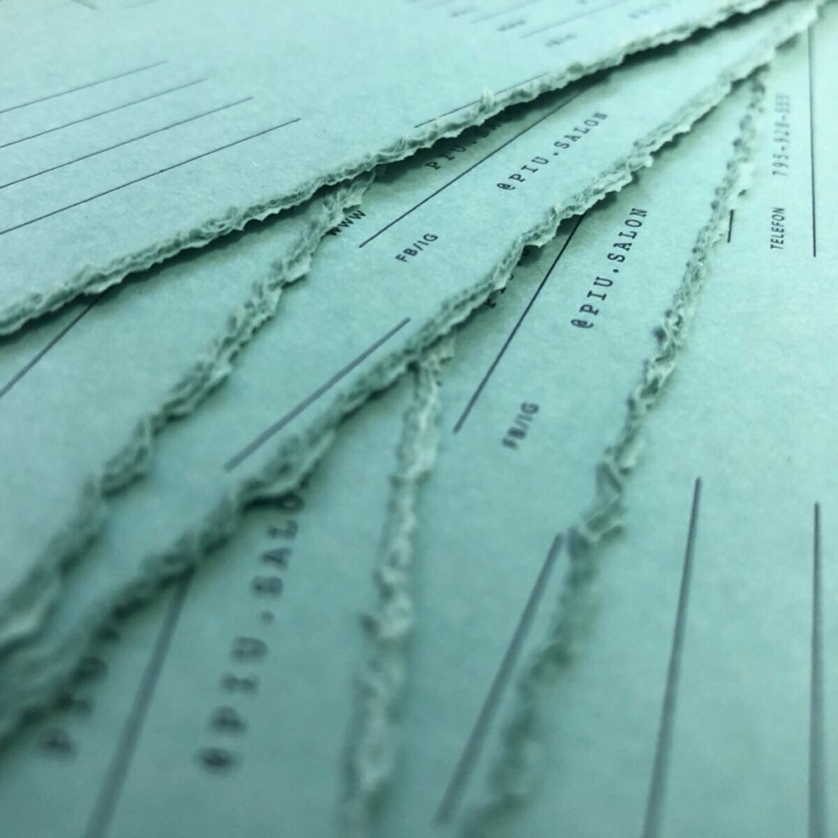 dot_studio_'s tweet photo. Stationery designed by https://t.co/meIb5nnG3v for Piu Salon ๐ Black screen printing + gold foil stamping + deckle edges on Keaykolour Matcha Green Paper @ArjoCreatives #goldfoil #foilstamping #dotstudio #decklededge #businesscards #screenprintedmenus #branding #hugmunstudio https://t.co/7tODzRxhJH