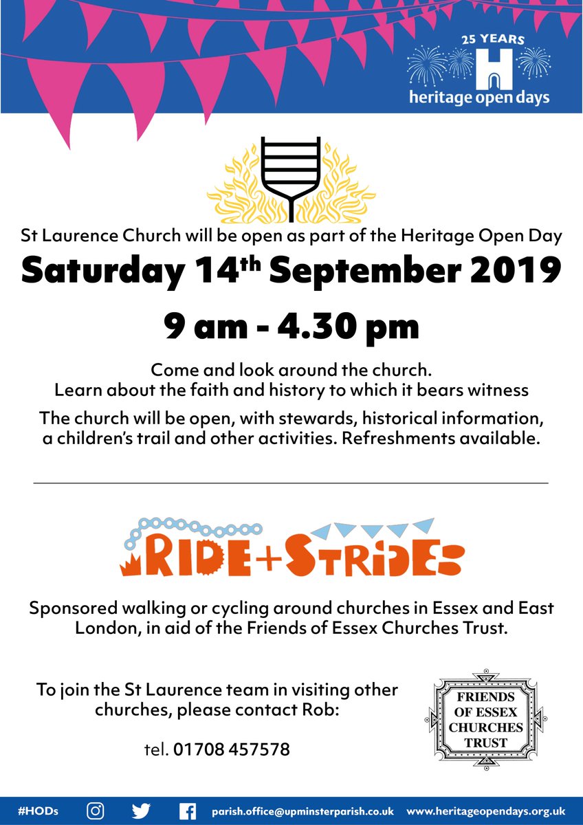 UpminsterParish's tweet photo. Today we are open as part of the @heritageopenday festival. The church will be open until 4.30pm, so if you are close to #Upminster do stop by to explore the church. #HODs https://t.co/1qiXaWKRAR