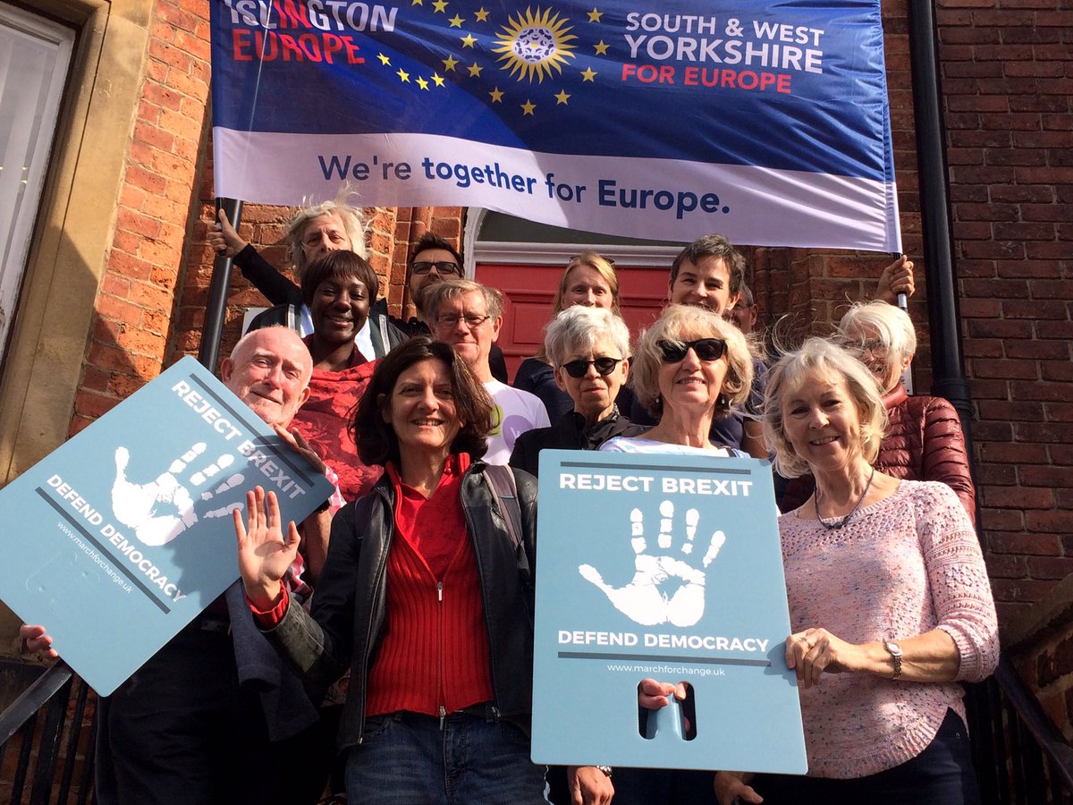 IslingtonIn's tweet photo. Out with #TeamRemain in Wakefield - with our twin group @SWYforEurope and @MaryCreaghMP! #StopBrexit #PeoplesVote https://t.co/LNYGSsb3ld