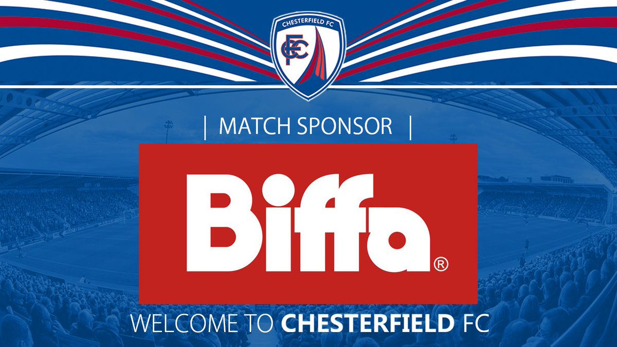 Looking forward to welcoming our match sponsor today, <a href="/Biffa/">Biffa</a> <a href="/ChesterfieldFC/">Chesterfield FC</a>