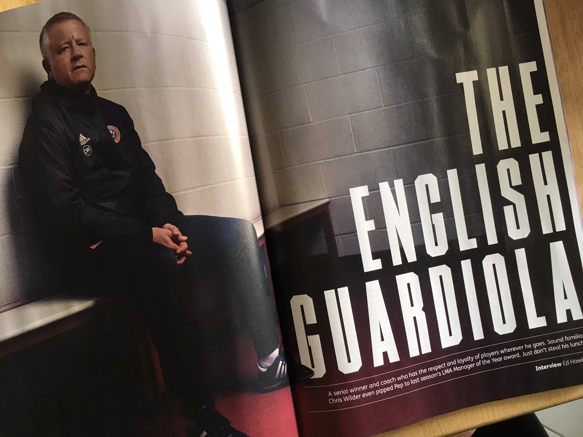 SHoebrechts's tweet photo. The new @FourFourTwo has arrived, with a superb article on Chris Wilder (@SheffieldUnited) « The English Guardiola » ! A nice Saturday reading in perspective ! #Football #Team442 https://t.co/KLzAHqExYD