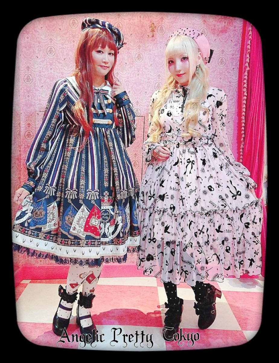 只今Angelic Prettyのデザイナーmaki & asukaが来店中💜 先週発売した