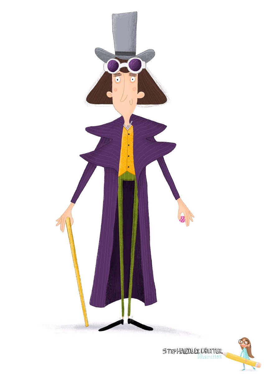 StephLidbetter's tweet photo. Roald Dahl day was yesterday and I I’ve just remembered a willy wonka illustration I did for fun. #illustration #doalddahl #childrensbook https://t.co/HuIocGZQ9c