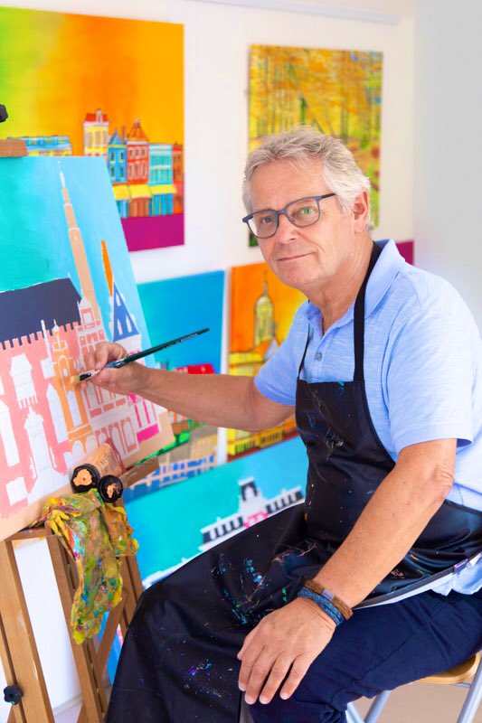 Myhappypainting's tweet photo. Goed bezig met 2 Nieuwe Haarlemse #Stadsgezichten voor de #kunstlijn #Zocher #Carlton #happy #haarlem #amsterdam #stadhuis #ripperda https://t.co/AxybYYIrUJ https://t.co/lq2jM2DgVG
