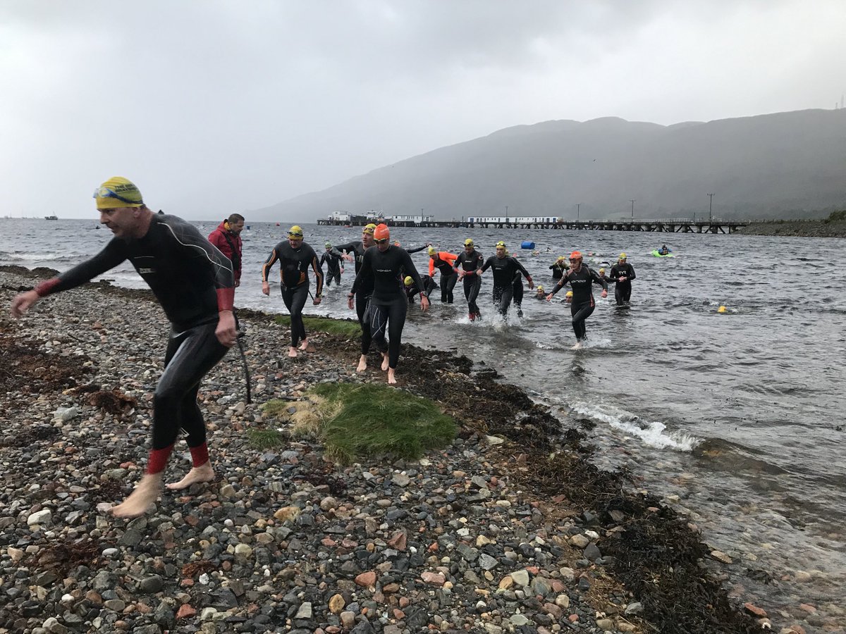 Swim stage complete. All Bravehearts now heading out on the cycle route. Inspirational!