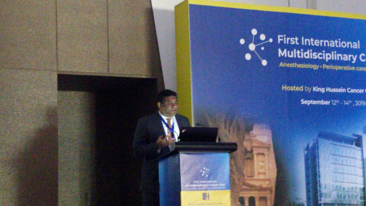 bdubNephro's tweet photo. Dr. Sahai sharing his expertise on early recovery after surgery at the First International Multidisciplinary Cancer Care in Amman, Jordan. https://t.co/i8IyXzza70