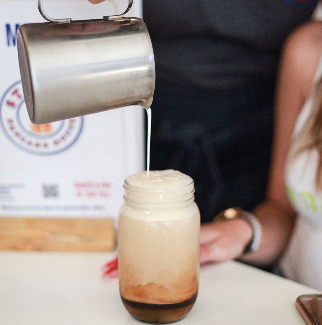 Perfectly poured, with an extra 3 flavours to choose from 🍯
Iced lattes just £3.55 ❄️ 
Open until 8:30pm 🌟TripAdvisor Certificate of Excellence Winner 2019 🌟
#1stfloor #icedlatte <a href="/themarlands/">The Marlands</a> #stakks #southampton #stakkspancakes #pancakes #pancakehouse #sotoneats