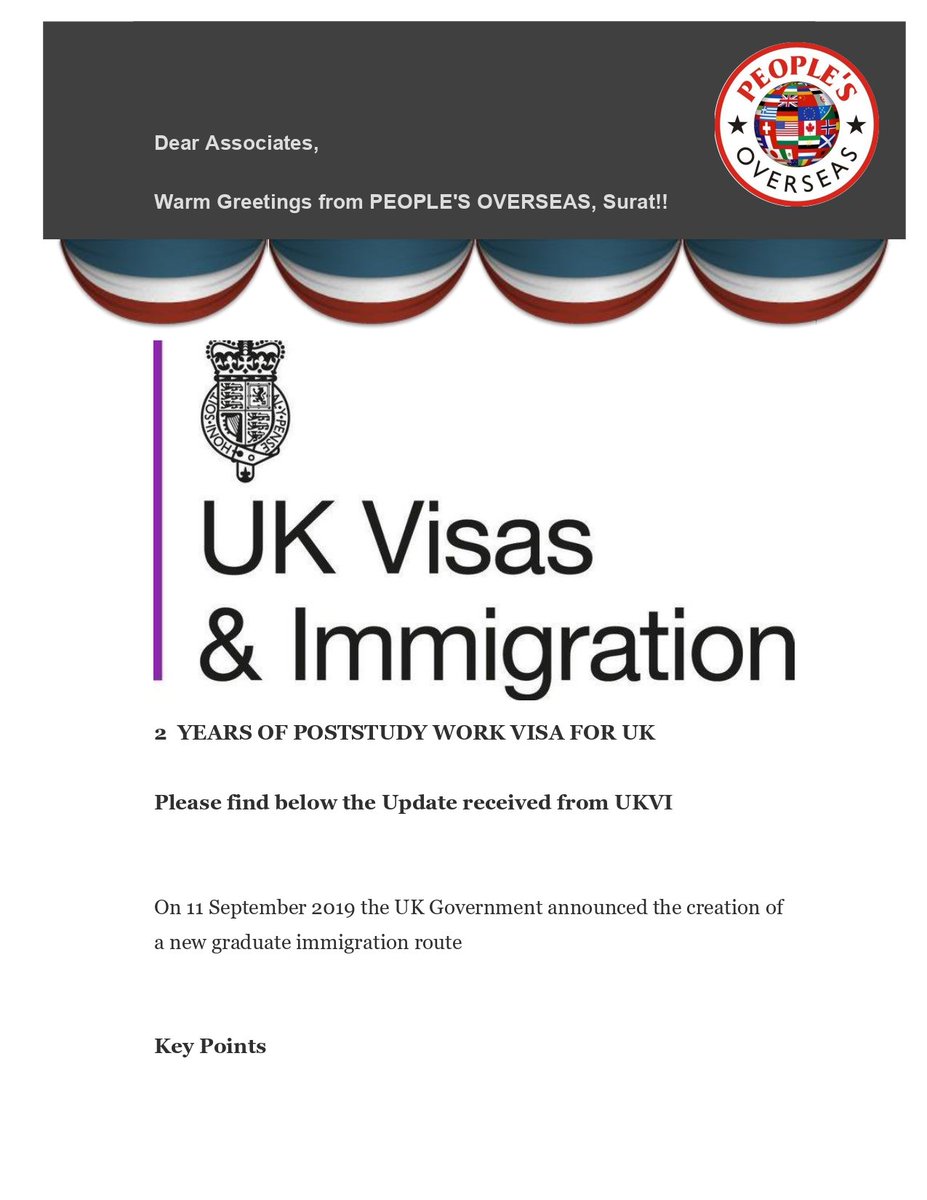 peoplesoverseas's tweet photo. UK work visa for foreign graduates to be extended to 2 years - Good news for Indian students.
#studyinuk #studyuk #studyabroad #studyinukfromindia #advancedpractisecourses #psw #workpermituk #studyinlondan #studylondon #poststudyworkpermitsinuk #peoplesoverseas https://t.co/O01uWaLkSM