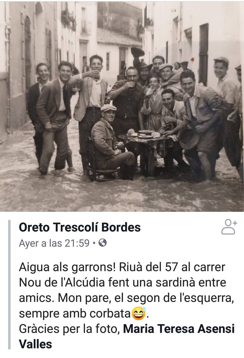 En 1957, el almuerzo era ya imprescindible... aunque hubiera Riada 🤦🏻‍♂️