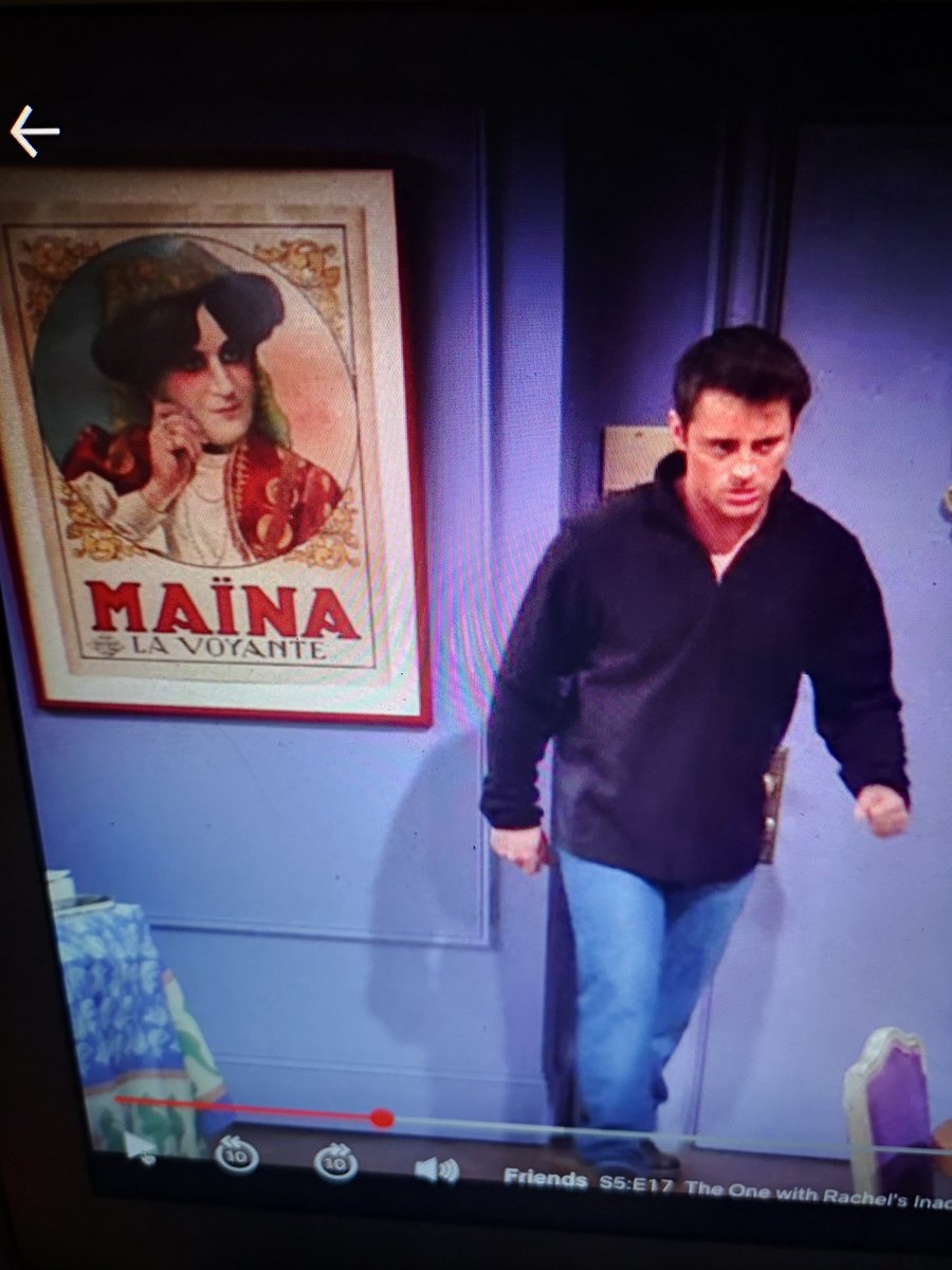 carlface's tweet photo. Just found @noelfielding11 on a poster in a Friend's episode. Bonjour! https://t.co/Vk0tYgJVXN