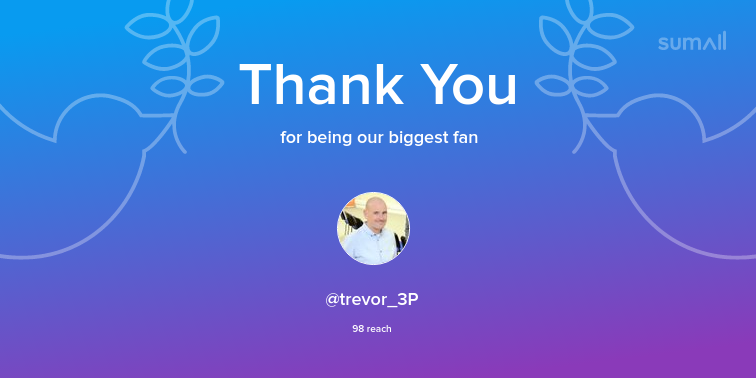 Our biggest fans this week: trevor_3P. Thank you! via sumall.com/thankyou?utm_s…