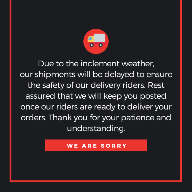 19andup's tweet photo. To our clients, we apologize for the delay in our shipments today due to the inclement weather. Thank you for your patience and understanding. #19andUpPH https://t.co/gHyevBqiqp