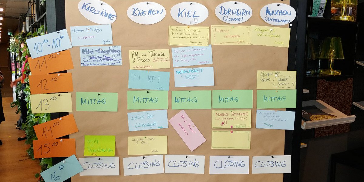 (.PMCampMUC): Sessionplan für Samstag. Und auch heute wieder: wer's lieber als schöne Tabelle hat, geht zu OpenPM. Danke schlossblog für's transkribieren. openpm.info/pages/viewpage… #pmcampmuc2019