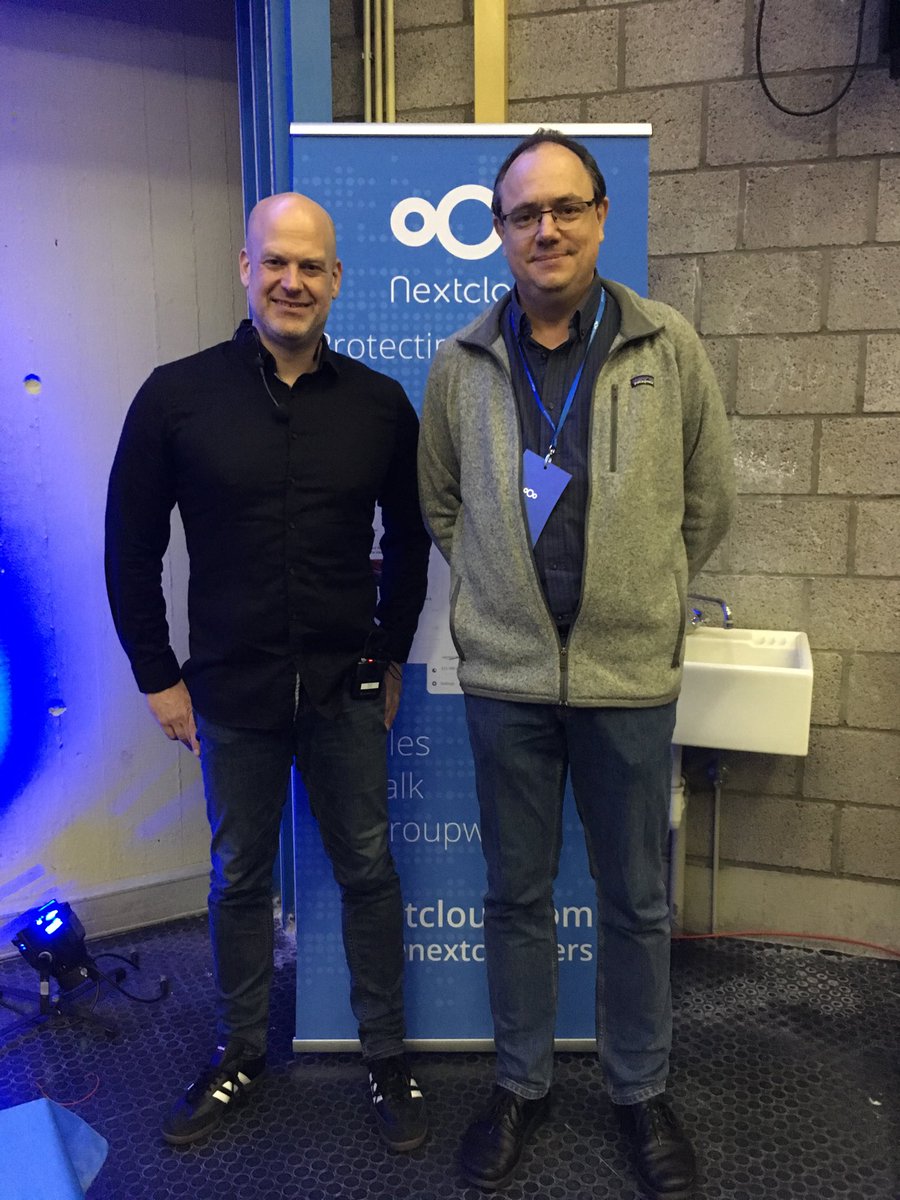StorageUlf's tweet image. With ⁦@fkarlitschek⁩ at #Nextcloud conference in Berlin. Will talk about integration with #IBM #SpectrumScale. ⁦@Nextclouders⁩