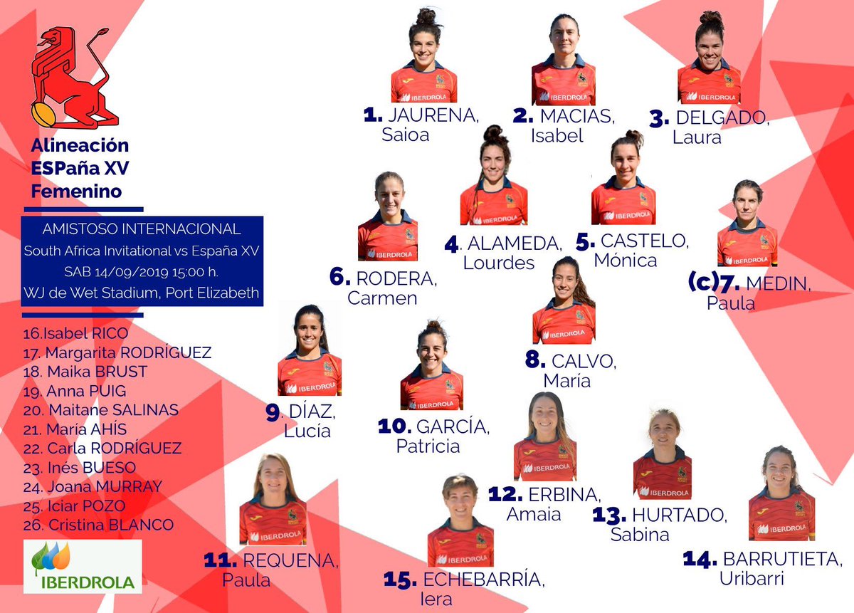 CRAT1976's tweet photo. 📢 @SobraUnaSilla y @Mona_Castle están en el XV inicial de #lESPañaXV @ferugby que esta tarde se enfrentara  a 🏉 RSA Invitational a las ⏰15:00 h en el 🏟 WJ de Wet Stadium de 📍Port Elizabeth🇿🇦 ,Joana esperara su oportunidad en el banquillo.
#aupaCrat https://t.co/RmKTZJwBCt