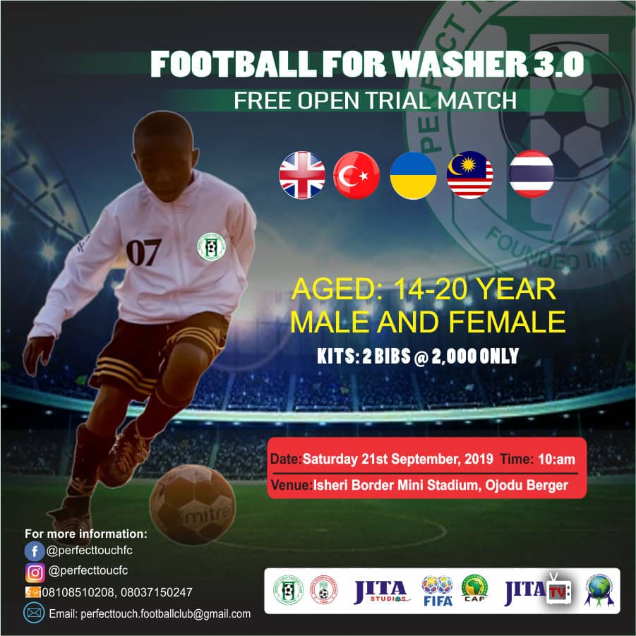 LANREOZONE's tweet photo. Be a part of our next selection match taking place on the 21st of September at the Isheri border mini stadium Berger. #nff #footballtrials #footballintermidiaries #footballagents #ekofootball #ekitistatefootball #jitafoundation https://t.co/WZ2ucWgtwU