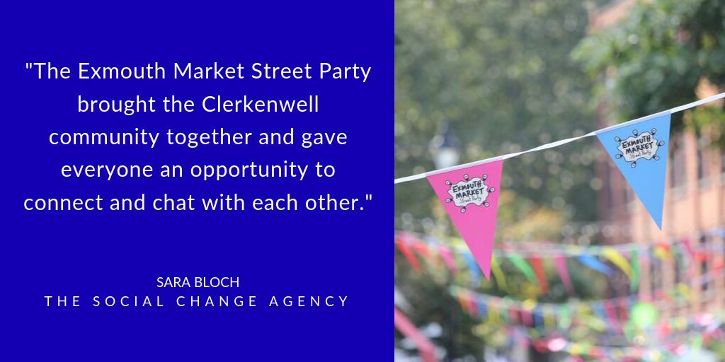 SocialChangeAg's tweet photo. Last Sunday we celebrated the fantastic #Clerkenwell community at the @ExmthMrktStPrty There was lots of local entertainment including a brass band, creative workshops, face painters, performances from schools, a BBQ and loads more! #CommunitiesWeek2019 @PeelInstitute https://t.co/FYtvRRShcW
