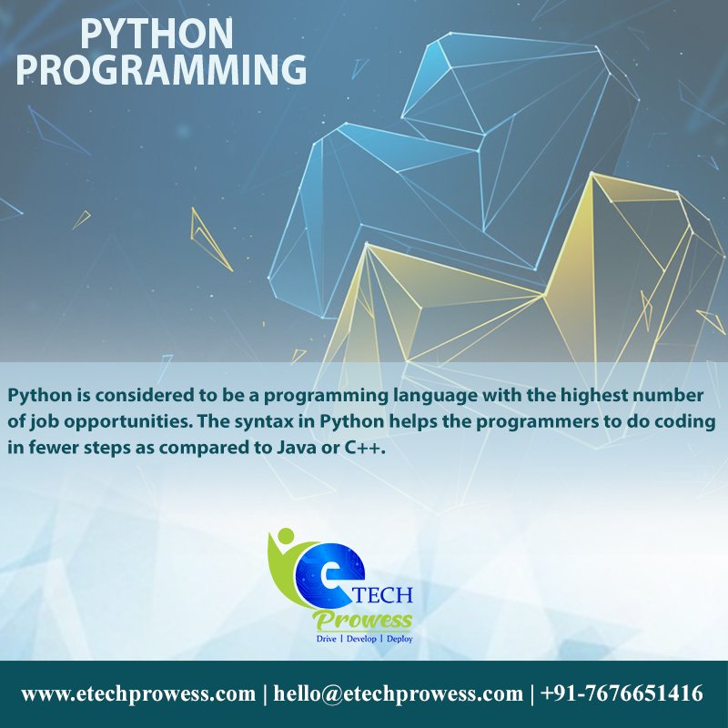 EtechProwess's tweet image. .
For More Details: etechprowess.com
or Call on: +91-7676651416
.
#PythonprogrammingcourseinBangalore
#PythonprogrammingtutorialinBangalore
#PythonprogrammingcourseinJPnagar
#PythonprogrammingcourseinBangalore
#PythonprogrammingtutorialinBangalore
