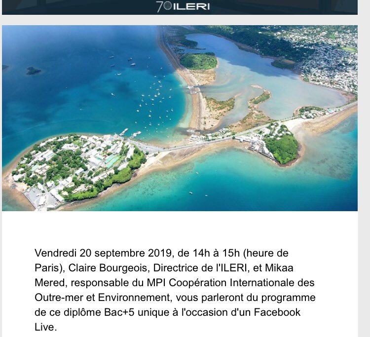 🚨Vendredi 20 septembre 2019, de 14h à 15h (heure de Paris), @ClaireCBourgeoi @ileriparis et @FranceArctique Mikaa Mered,  responsable du MPI Coopération Internationale des Outre-mer et Environnement, diplôme Bac+5 unique; animeront un FB Live : web.facebook.com/events/2306589…