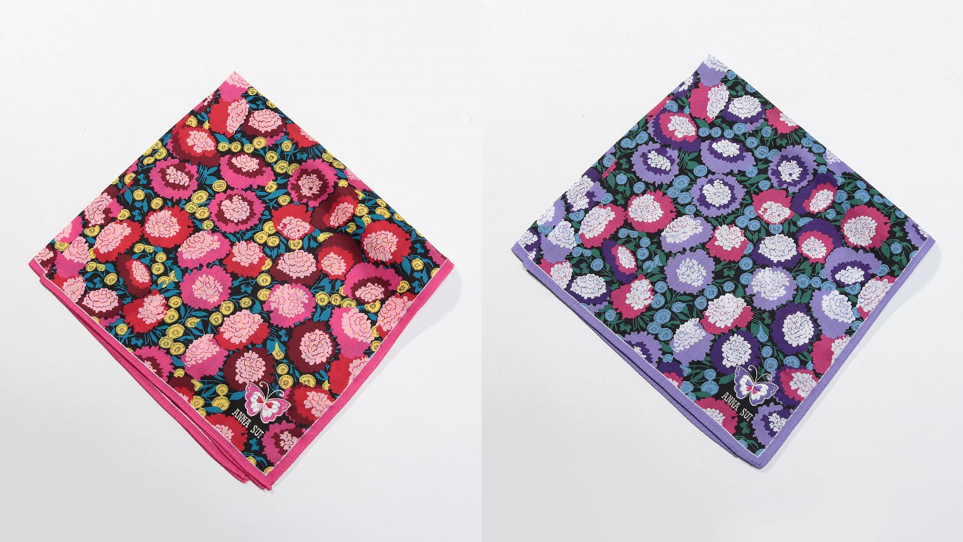 Anna Sui Japan No Twitter 花柄ハンカチーフ さらりとした優しい肌触りのコットン素材に 色鮮やかなフラワープリントとバタフライ ロゴ刺繍をあしらったハンカチーフ オンラインストアはこちら T Co E809dk4zwe T Co Ayqgwn78uv Twitter