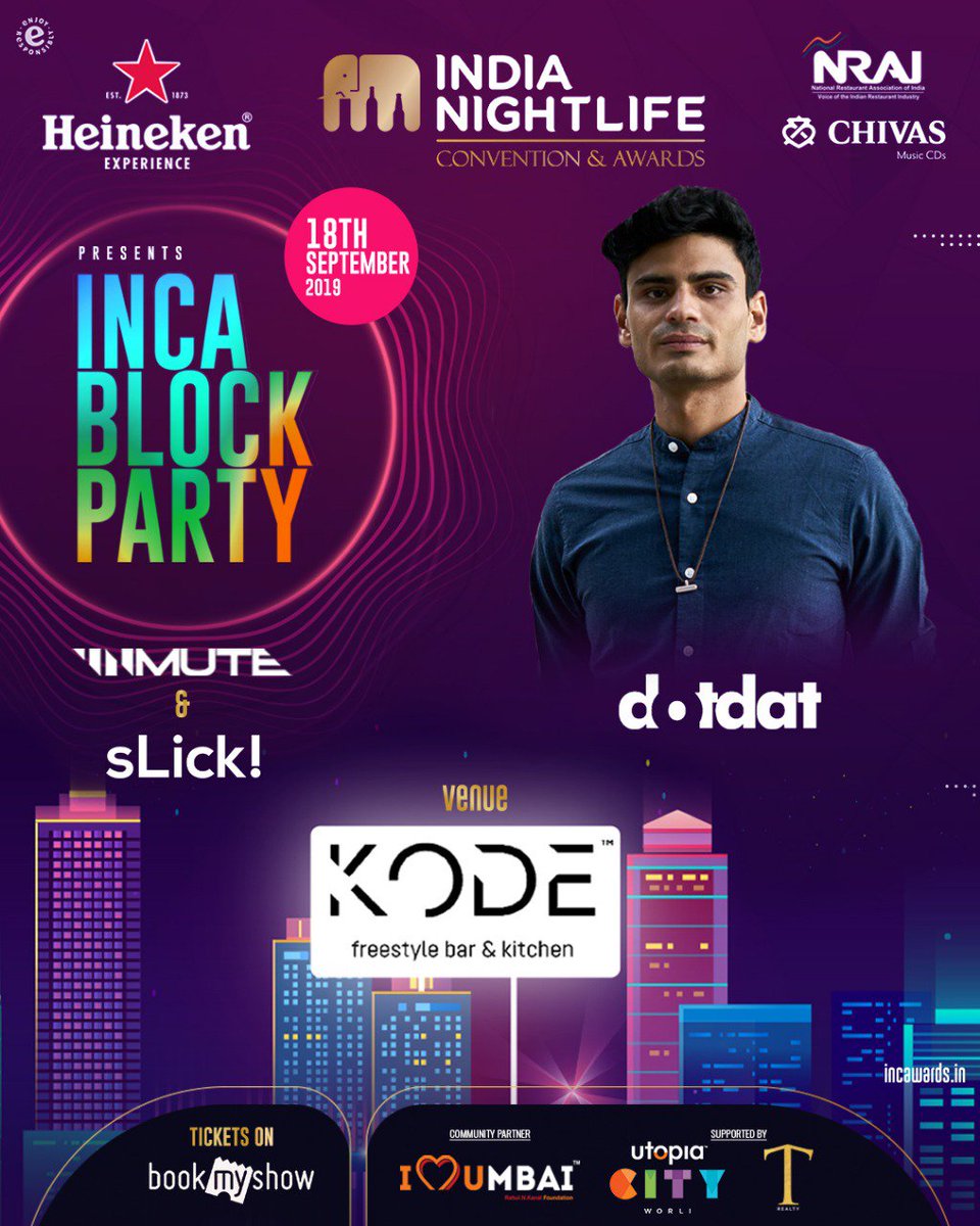 INCAwardsdotin's tweet photo. INCA Block Party is right around the corner! Brace yourself for an action packed night with Ana Lilia, @dotdat_ Meggy, Orion, @SEQU3l b2b with @praveenachary brought to you by sLick &amp; @UnMute at @JUST_KODE.
Head to the link in bio to book your tickets.
#INCABlockParty #Nightlife https://t.co/hfYUyjKp5O
