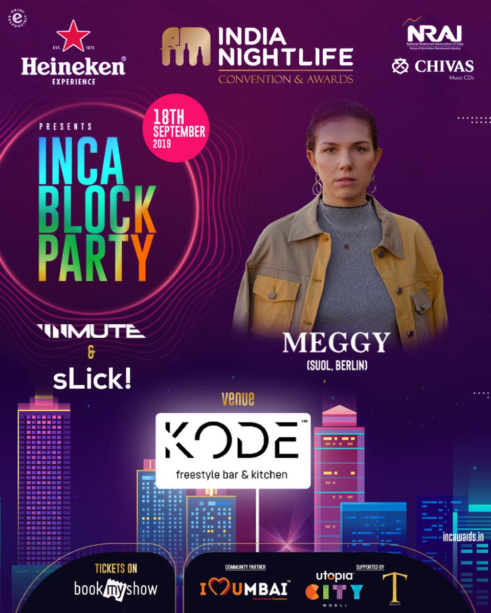 INCAwardsdotin's tweet photo. INCA Block Party is right around the corner! Brace yourself for an action packed night with Ana Lilia, @dotdat_ Meggy, Orion, @SEQU3l b2b with @praveenachary brought to you by sLick &amp; @UnMute at @JUST_KODE.
Head to the link in bio to book your tickets.
#INCABlockParty #Nightlife https://t.co/hfYUyjKp5O