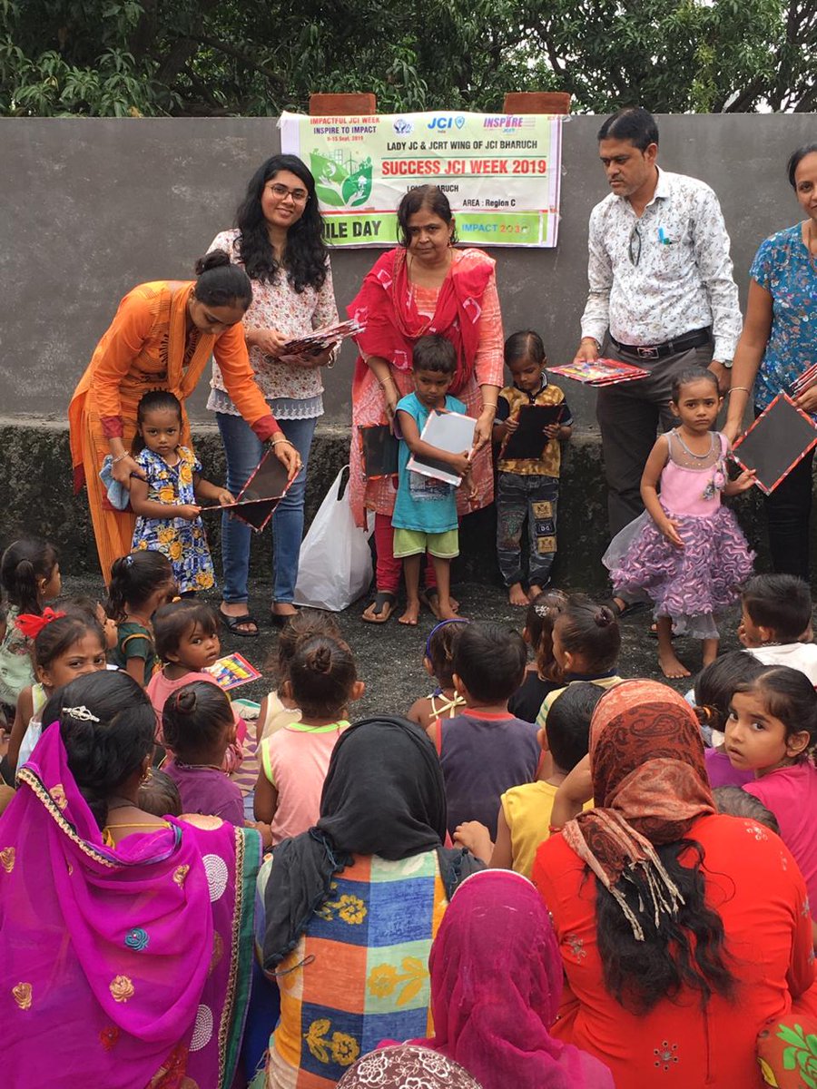 JBharuch's tweet photo. JCI Week DAY-6 "SMILE DAY😃😄😁😊😋"
Lady JC & Jcrt wing of JCI Bharuch distributed "SLATE & Stationary" at our adopted Anganwadi @ Chavaj Village
#jciindia #jciindiazone8 #jcibharuch #jciweek #jcweek2019
#UNSDG #SDG11 #sustanablecitiesandcommunities #communities #Smile https://t.co/hRGAPhpH5O