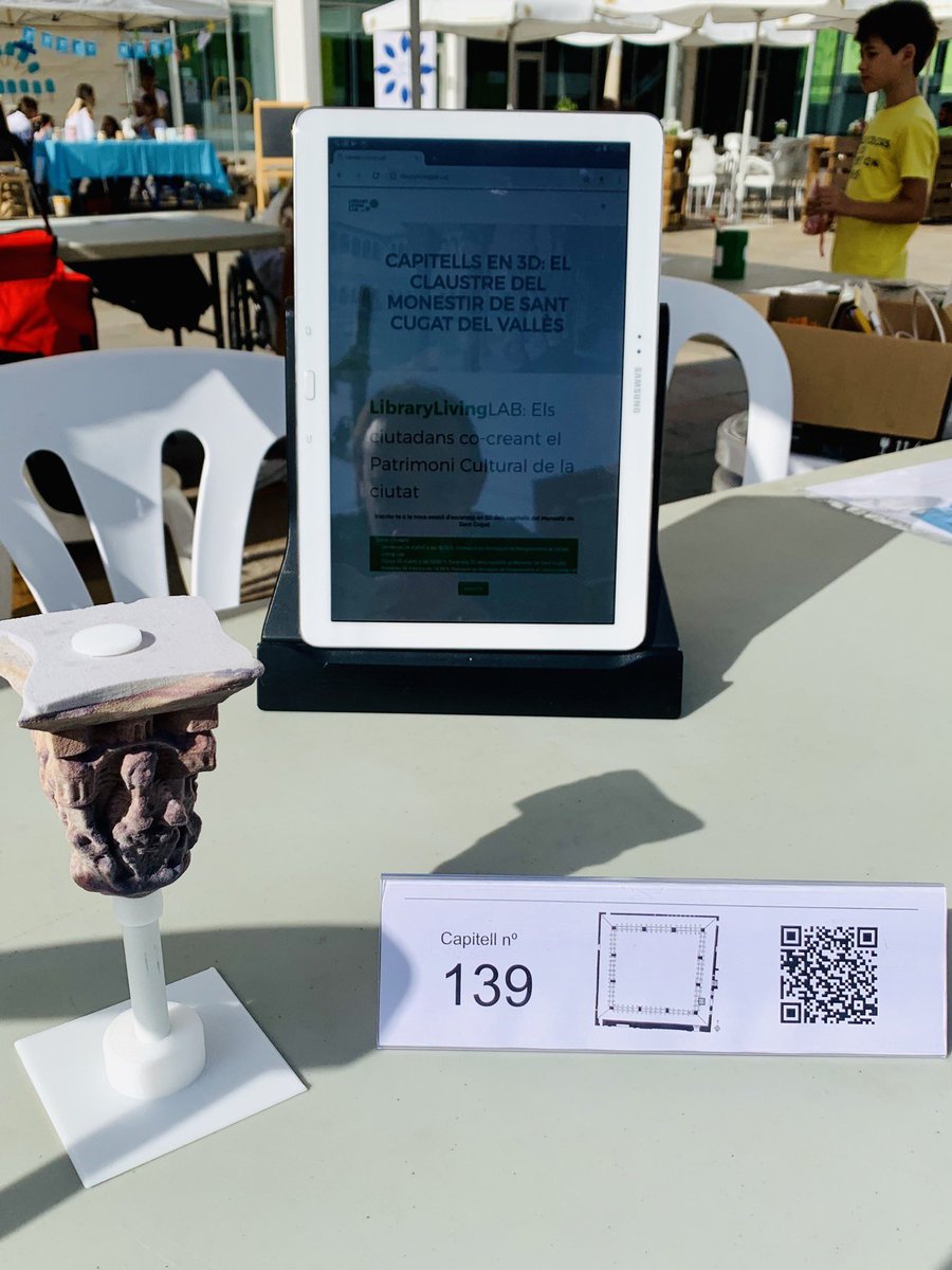 Tot a punt per la Festa de <a href="/Volpelleres/">Associació de Veïns del Barri de #Volpelleres</a> El <a href="/LibraryLivLab/">Library Living Lab</a> amb el projecte “Escaneig 3D dels Capitells del Claustre del Monestir”: Els ciutadans co-creant el Patrimoni Cultural Digital de Sant Cugat. Noves sessions properament. librarylivinglab.cvc.uab.cat/home/capitals/ @bibliotequesstc <a href="/CVC_UAB/">CVC_UAB</a>