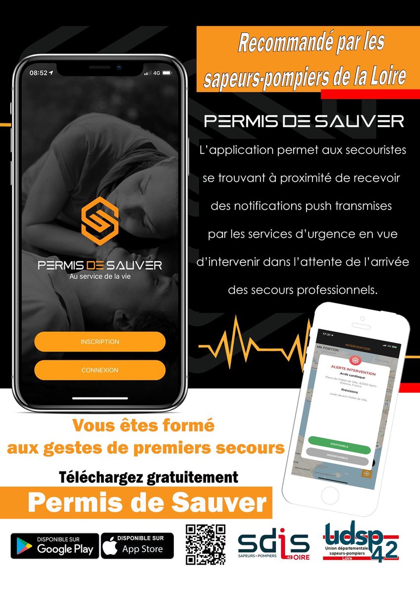 MeriemSintes's tweet photo. 👉C'est aujourd'hui la journée Mondiale des premiers secours #JMPS #TeSauverJePeux avec les #GestesQuiSauvent #premierssecours 🚒 Exemple en @auvergnerhalpes avec le @sdis42 et l’Appli @permit_to_save développée par une #startup de #lyon #JournéeMondialeDesPremiersSecours https://t.co/93BOapboIv