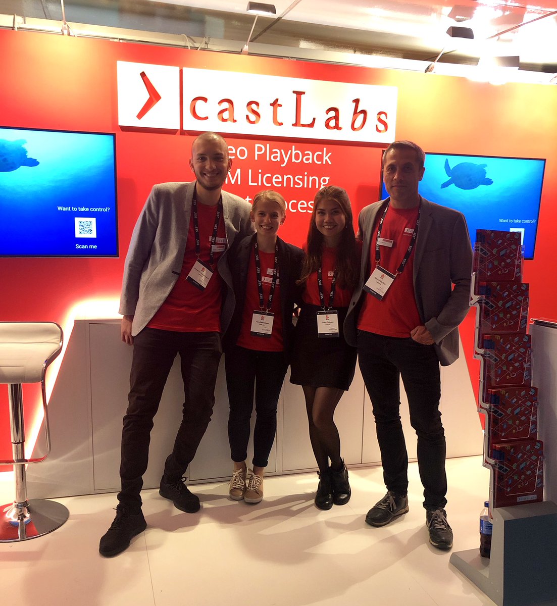 castlabs's tweet photo. Day 2 of @IBCShow had a busy start. Yesterday we had a lot of meetings with our key partners and clients. It was a pleasure meeting @ellation and @UnifiedStream. Stop by booth 14.H22 to watch the table football competition we are participating in. #IBC2019 #IBC #OTT #WidevineCAS https://t.co/79HWQSfZWE