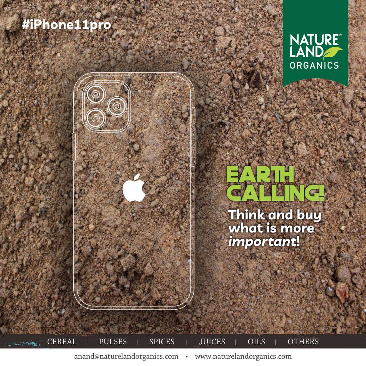 Naturelandorg's tweet photo. Earth Calling! 

Think and buy what is more important. 

For more visit our website: https://t.co/3YuoGUCRzH

#iPhone11pro #OrganicIsLife #GoOrganic #OptLife #OptHealth #OrganicFood #OrganicLifestyle #OrganicFarming #NatureLandOrganics #OrganicFoodOnline https://t.co/X3ihSQhV9U