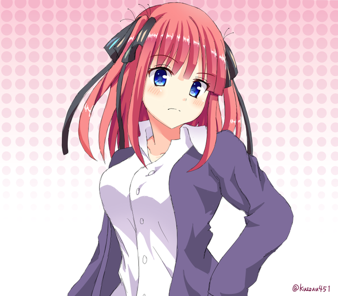 桐生ルギさんがTwitterに投稿した中野二乃(五等分の花嫁)のイラスト。