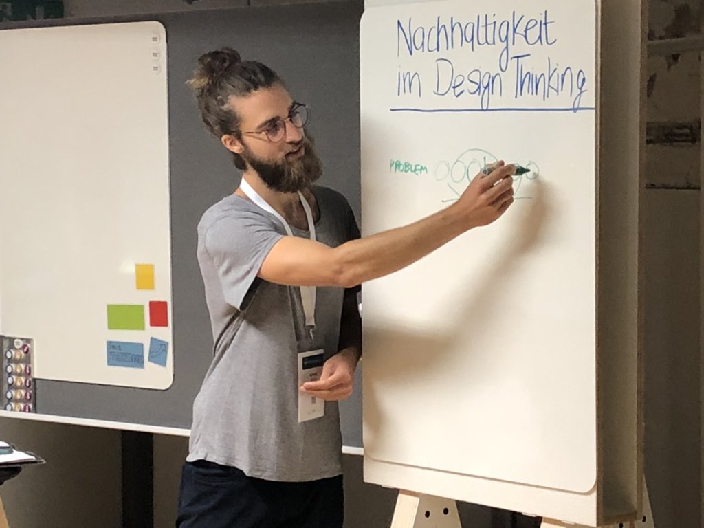 launch_labs's tweet photo. Our very own Valentin talks about Sustainability in #DesignThinking at #agileipzig. Of course we use reusable #magnotes and #ideaframes instead of sticky notes and flipchart paper 🌲#greenproducts @What_if_wefly https://t.co/VcazbZ53OI