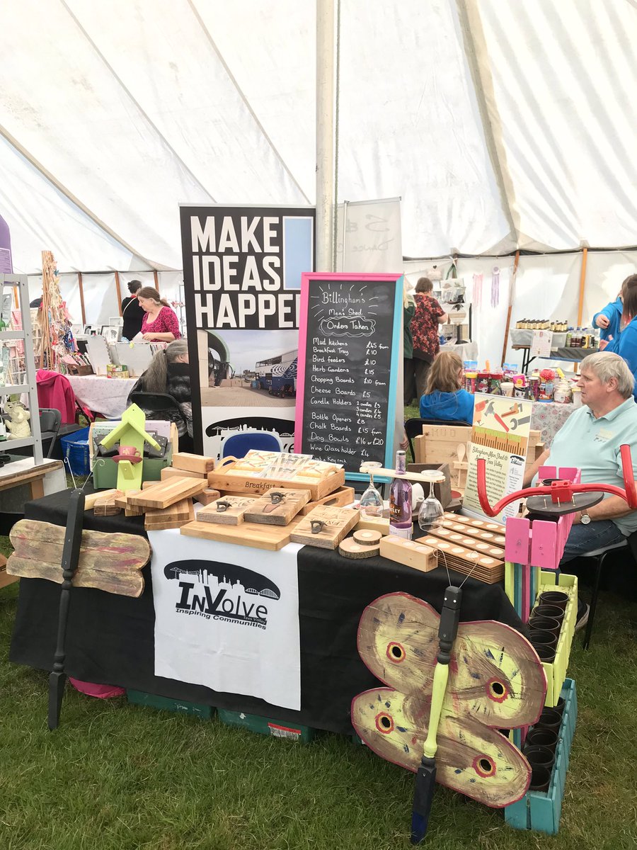 InvolveTees's tweet image. We are all set and ready at our Billingham’s Men’s Shed stall here at Billingham Carnival. Pop by and say hello and see what our lovely gents have been creating #mensshed