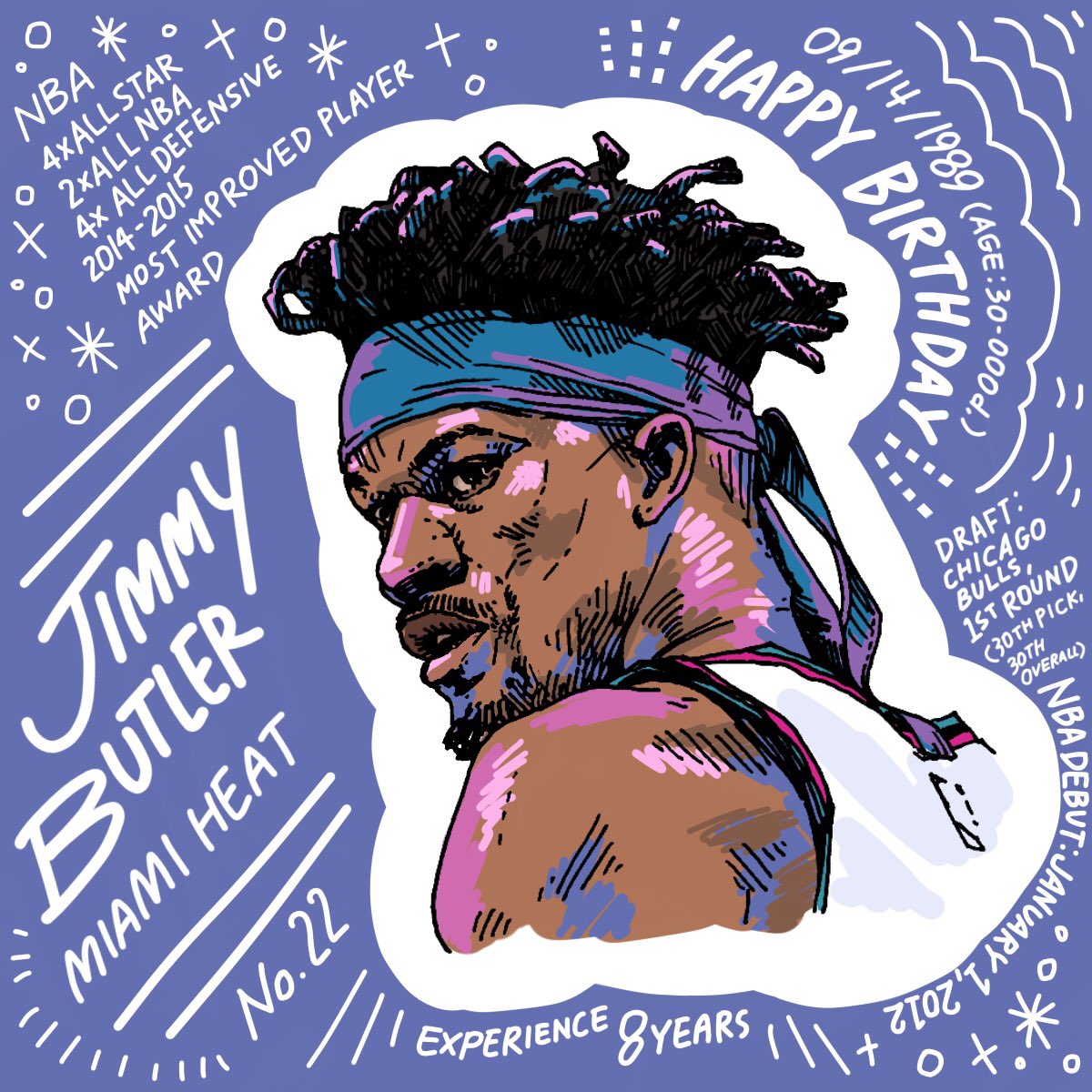Miami Heat Basketball Jimmy Butler Cartoon Shirt - Limotees