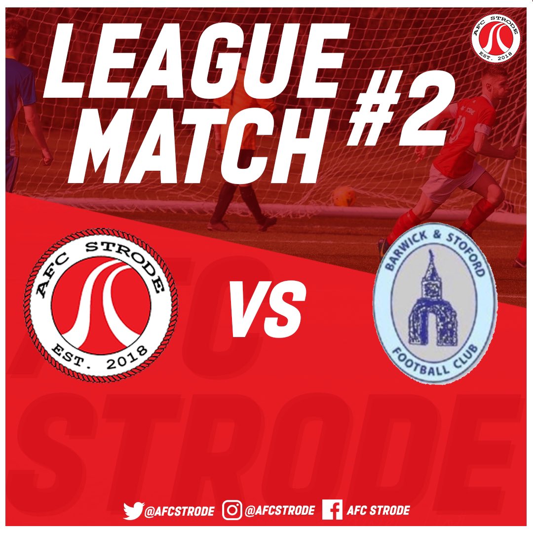 GAME DAY 2

⚽️ 🆚 <a href="/BarwickStoford/">Barwick & Stoford FC</a> 
📆 Saturday 14th September
⏰ Kick Off 14:00
🏟 Strode College (H)
🏆 Division One <a href="/yeovilleague/">Yeovil League</a> 

#AFCStrode #UpTheStrode
