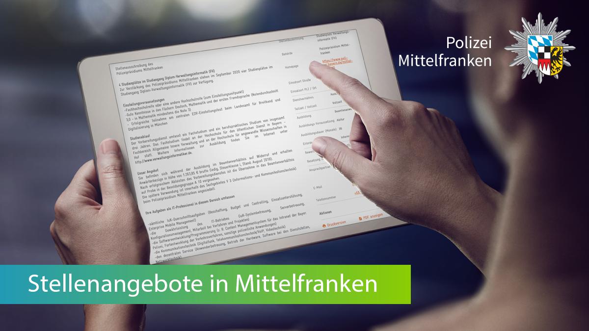 PolizeiMFR's tweet image. Im September 2020 stehen 4 Studienplätze im Studiengang Diplom-#Verwaltungsinformatik  (FH) zur Verfügung.

interamt.de/koop/app/stell…

Bei der #Polizei #Nürnberg-Ost ist eine unbefristete Teilzeitstelle von 30,00 Wochenstunden als #Schreibkraft zu besetzen.

interamt.de/koop/app/stell…