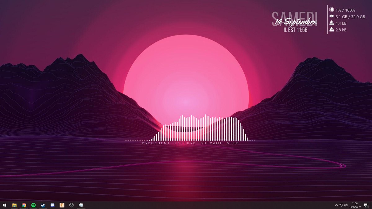 Maelremrem's tweet image. Quand tu as 20 mins a consacrer a ton PC #rainmeter #vaporwave