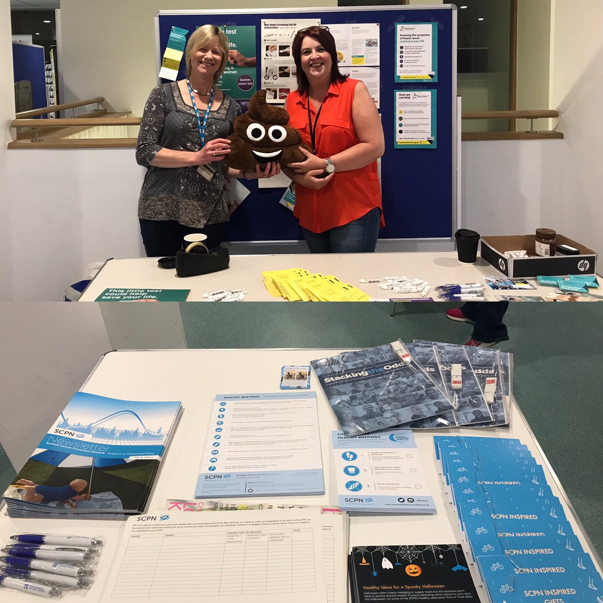 ScotCancerFnd's tweet image. Here we are offering lots of our newsletters #kettlecise posters and other #cancerprevention info alongside @scottishBSP @jstrachan10 at @dundeeuni @UoDMedicine #doorsopenday