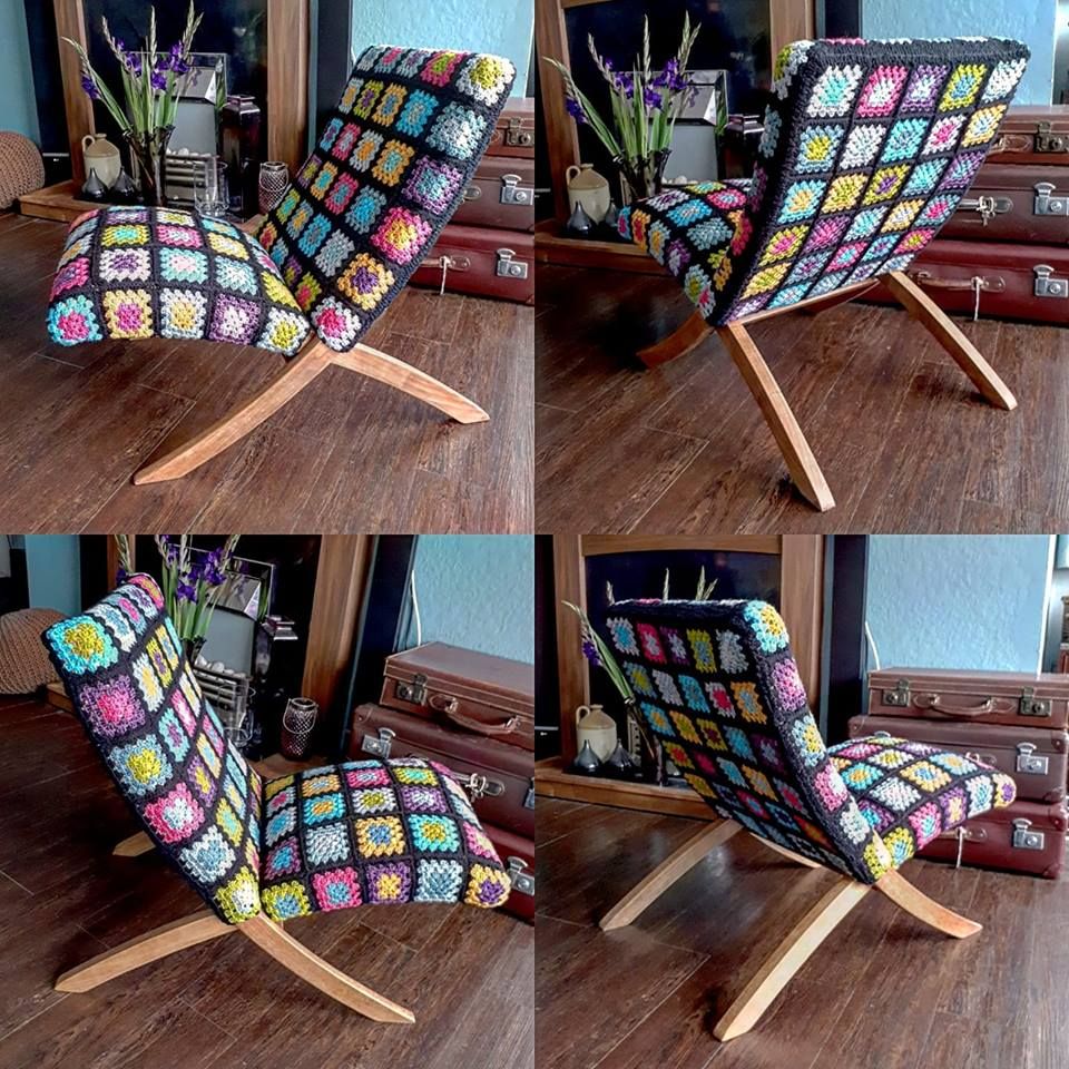 This Stylish Mid-Century Chair Gets Granny Square Update and the Results Are Spectacular: buff.ly/2CVv5BH #crochet