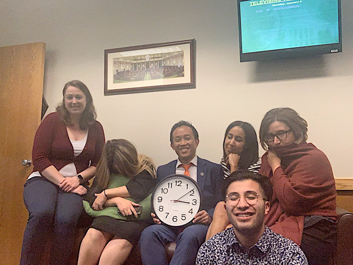 DavidChiu's tweet photo. Thatโs a wrap on the 2019 session for the #chiucrew!
Super proud of this awesome (albeit exhausted) team for getting 11 bills to the Governorโs desk ranging from renter protections to public banking to density bonuses for affordable housing! https://t.co/cQgZ9dOGtA